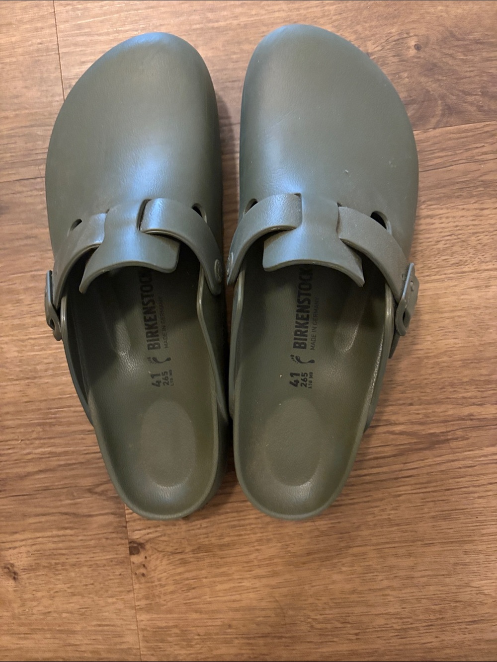 Birkenstock Olive Green Slip-On Clogs